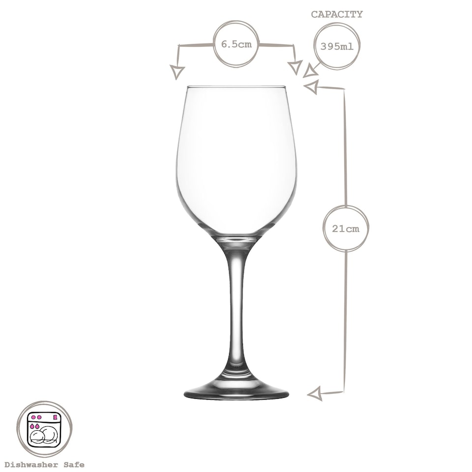 image 1 of LAV Fame Wine Glasses - 395ml - Full Colour - Pack of 6