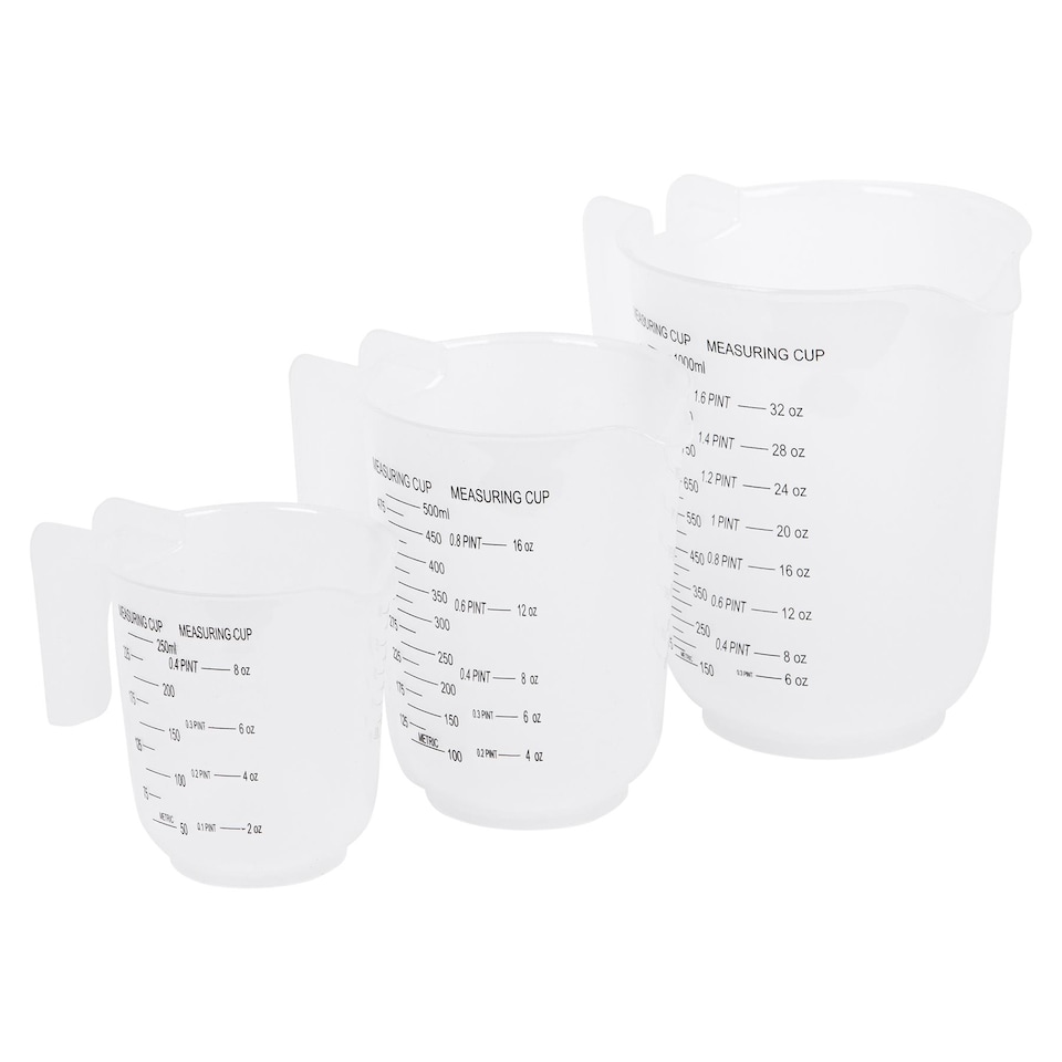 image 1 of Ashley 3pc Plastic Measuring Jug Set - White | White | White