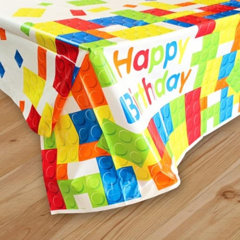 Building Blocks Plastic Tablecover 213cm x 137cm