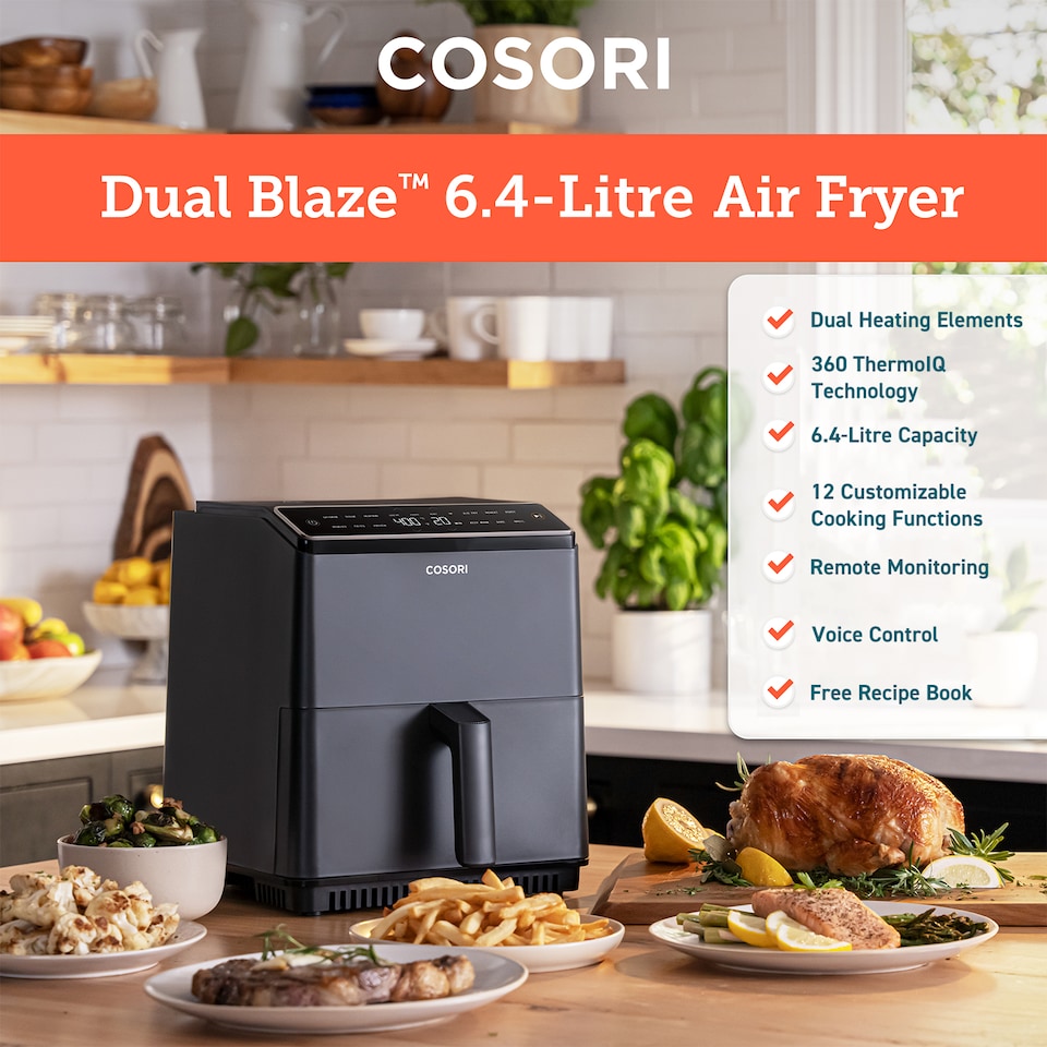 image 1 of COSORI DUAL BLAZE 6.4 LITRE AIR FRYER
