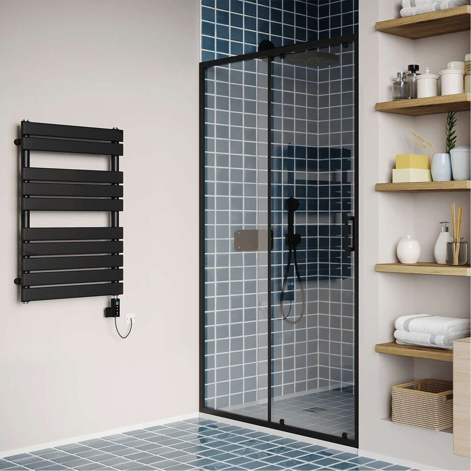 image 1 of Typhoon - Black Electric Towel Rail H816mm x W500mm 300w Thermostatic WIFI