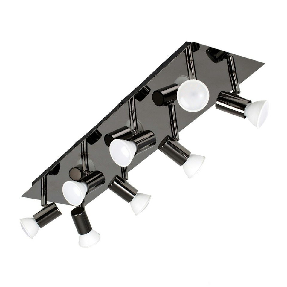 image 1 of ValueLights Consul Polished Black Spotlight and GU10 Spotlight LED 5W Cool White 6500K Bulb