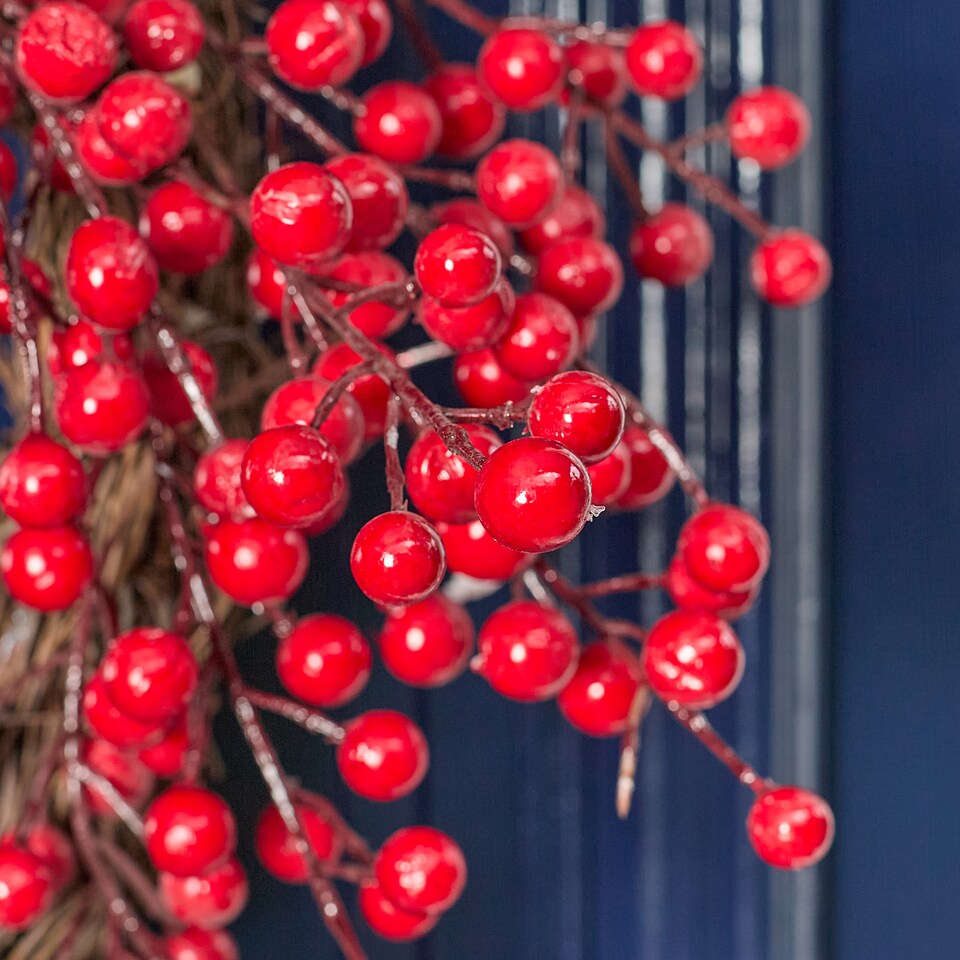 image 1 of OHS Artificial Flower Wreath Door Wall Home Party Table Decorations Winter Spring | Red