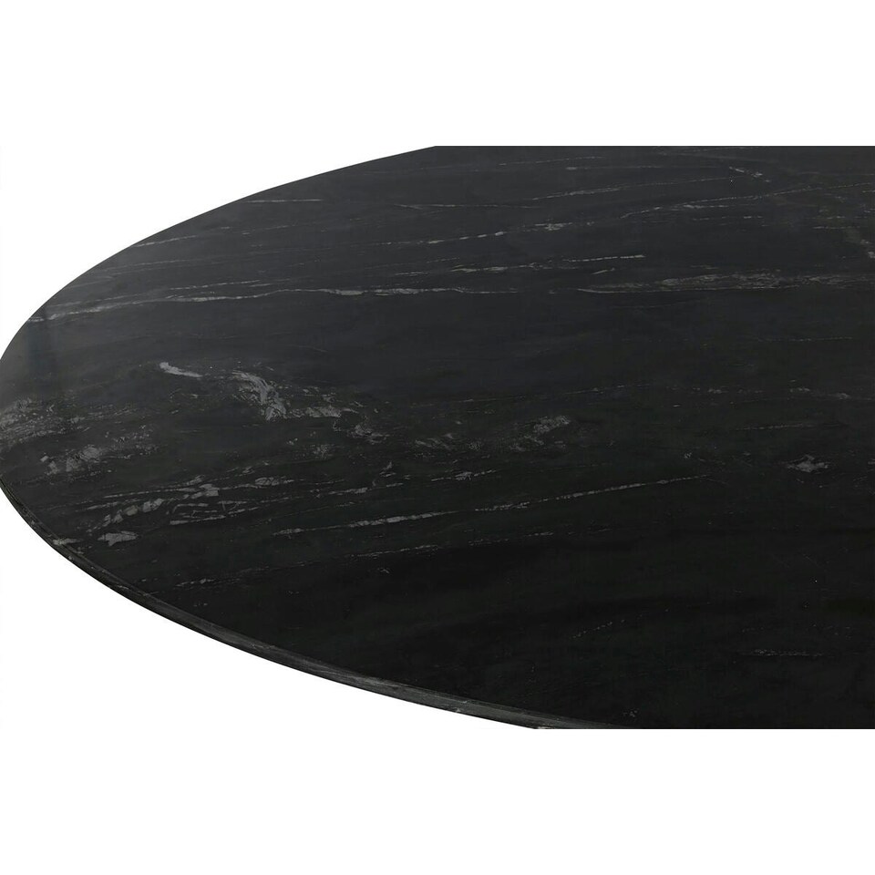 image 1 of Dining Table Home ESPRIT Black Golden Brass Marble 200 x 110 x 76 cm N/A