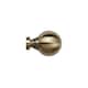 image 2 of 35mm Fixed Length Metal Curtain Pole Set Antique Brass Ball Finial 130cm | Bronze | Bronze