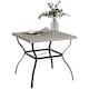 image 1 of Outsunny 80cm Square Garden Dining Table with Umbrella Hole, Outdoor Dining Table with Marble Effect Top for 4 People, Black Grey