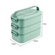 image 2 of Living and Home Stackable Bento Lunch Box with Handle 2 Layer, Green, 2700ml | Green