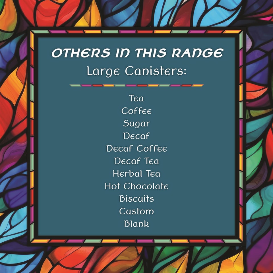 image 1 of Stained Glass Patterned Large Tea Canister