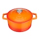 image 3 of Cooks professional Cast Iron Casserole Dish 20cm - Ovenproof Pan with Lid | Orange | Orange