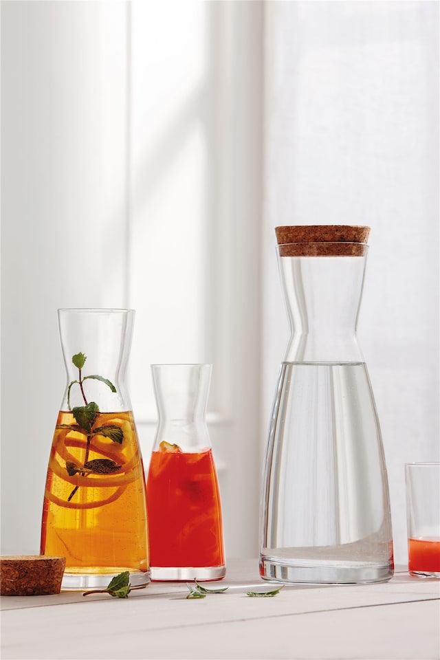 image 1 of Bormioli Rocco Ypsilon Glass Carafe With Cork Lid - 1.1 Litre