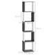 image 9 of HOMCOM 5-Tier Bookshelf Freestanding Bookcase Storage Shelves, White