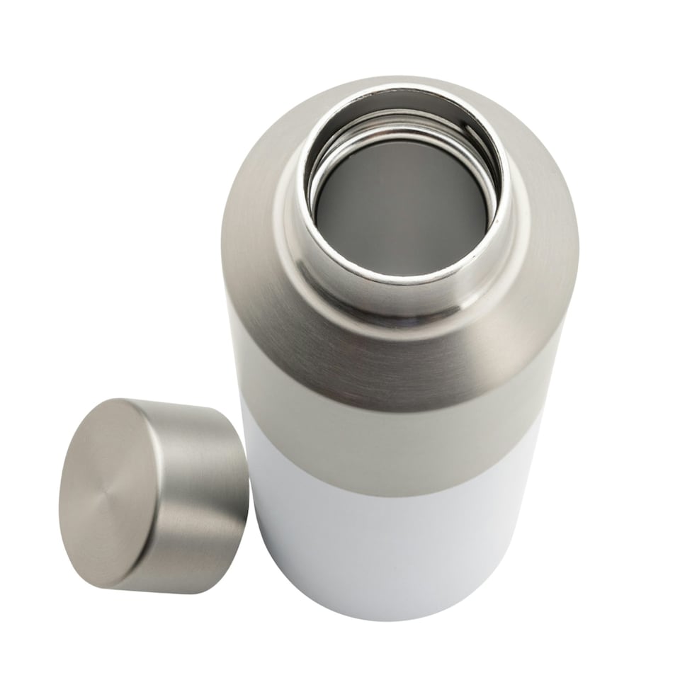 image 1 of XD Collection Fluid Recycled Stainless Steel 600ml Water Bottle - White - One Size White | One Size