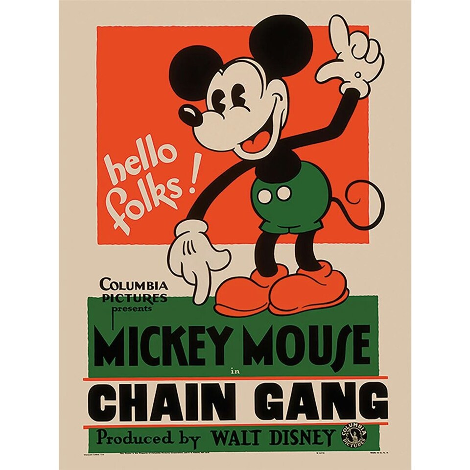 Mickey Mouse (Chain Gang) 60x80x4cm Stretched Canvas Print