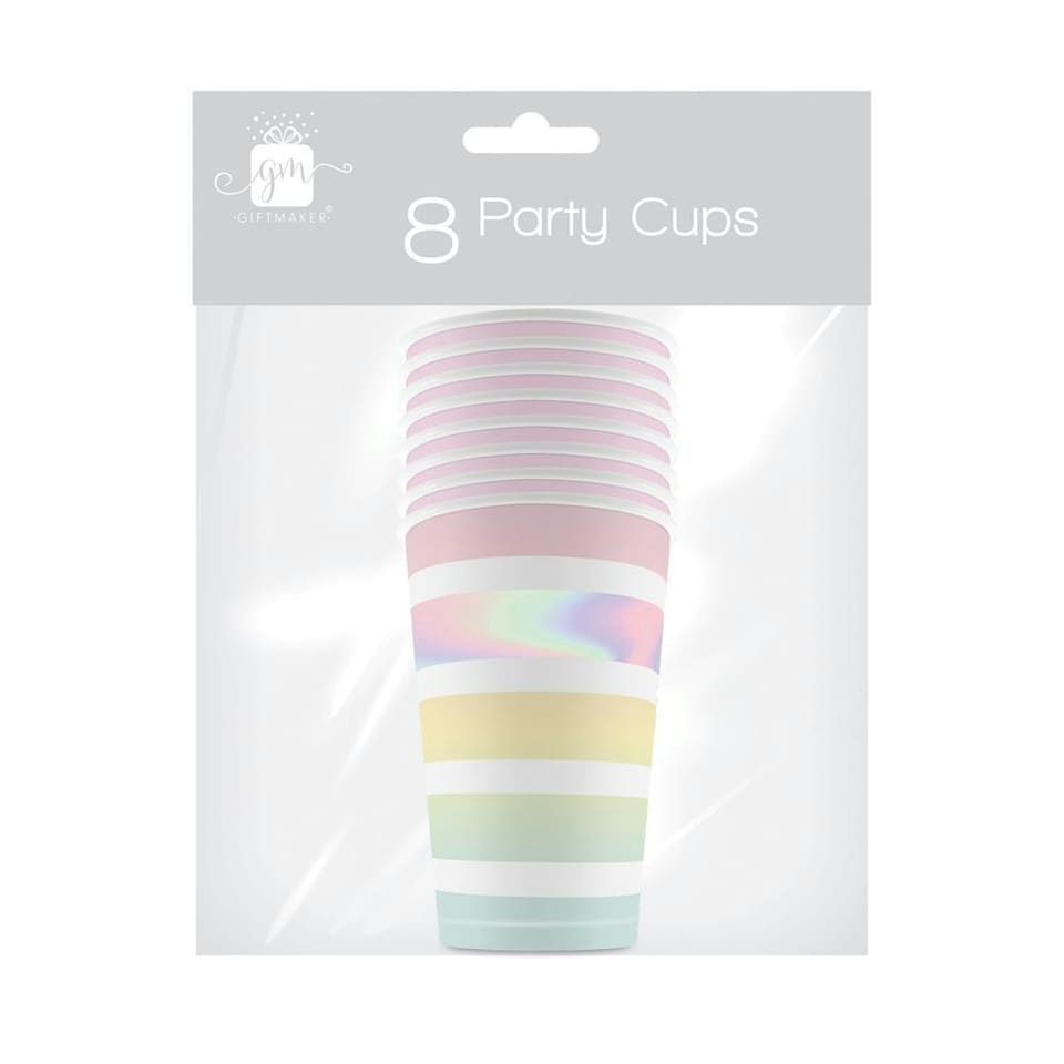 Pack of 8 Pastel Rose Sunset Retro 9oz Party Cups