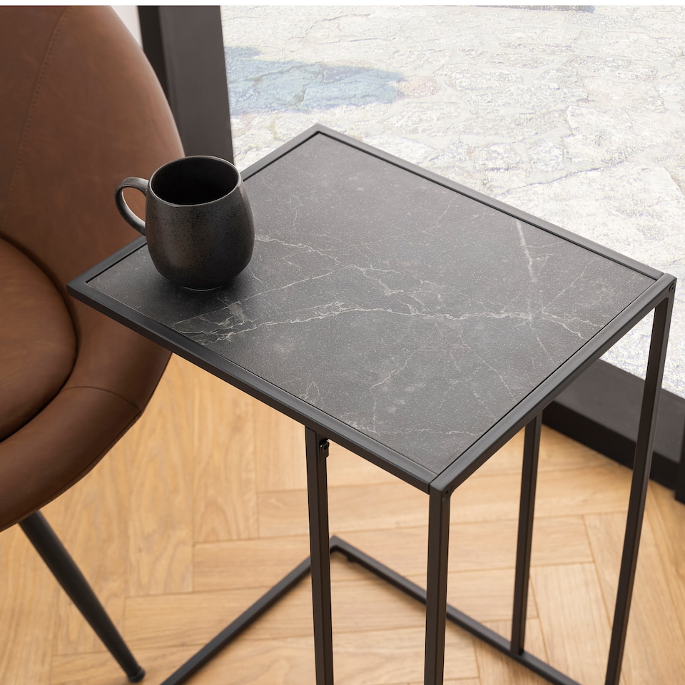 image 1 of Infinity Side Table in Matt Black