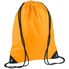 Bagbase Premium Gymsac Water Resistant Bag (11 Litres) - Fluoresent Orange - One Size | Multi