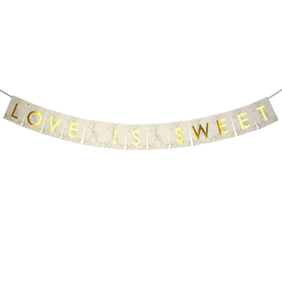 Neviti Love Is Sweet Marble Bunting - White/Gold - One Size