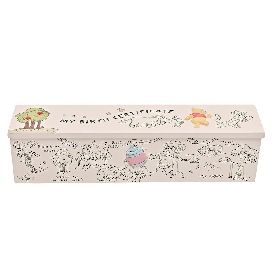 image 1 of Widdop Gifts Disney Winnie the Pooh Birth Certificate Holder
