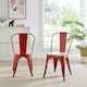 image 2 of Furniturebox 2x Colton 'Tolix' Style Red Metal Dining Chairs Wood Seat