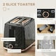 image 4 of HOMCOM Kettle and Toaster Set 1.7L Kettle & 2 Slice Toaster Set Black