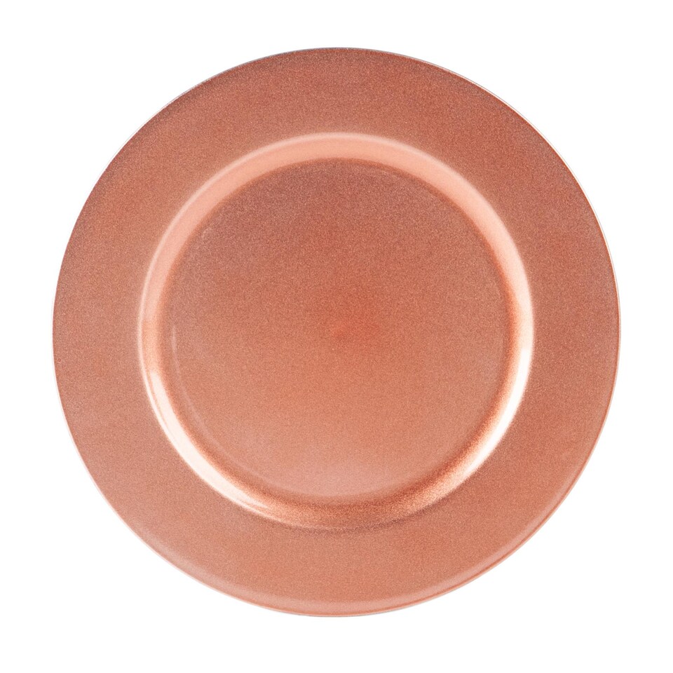 image 1 of Argon Tableware Metallic Charger Plates - 33cm - Rose Gold - Pack of 6