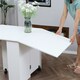 image 8 of HOMCOM Mobile Drop Leaf Dining Table Folding Desk w/ 2 Wheels White