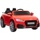image 1 of HOMCOM 12V Battery Licensed Audi TT RS Ride-On Car w/ Headlight, Red | Red | Red