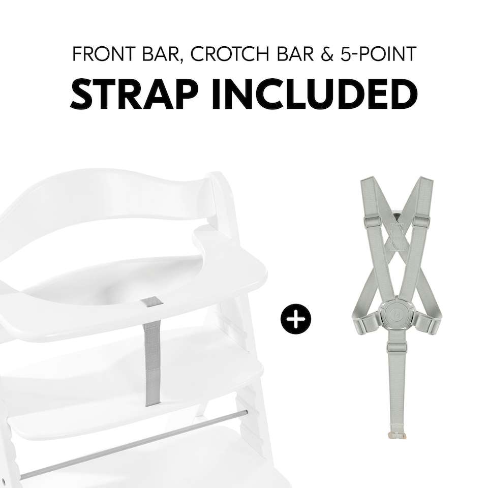 image 1 of Hauck Alpha+ Wooden Highchair - White