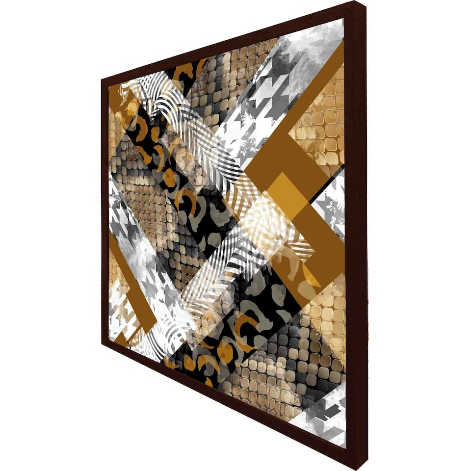 image 1 of Geometric snake skin & patterns (Picutre Frame) Brown | Oak | M