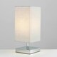 image 1 of ValueLights Pair Of Modern Square Polished Chrome Touch Table Lamps With Grey Shades