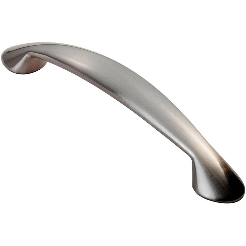 Loops Flared Cabinet Pull Handle 165.5 x 23mm 128mm Fixing Centres Satin Nickel in Metallics