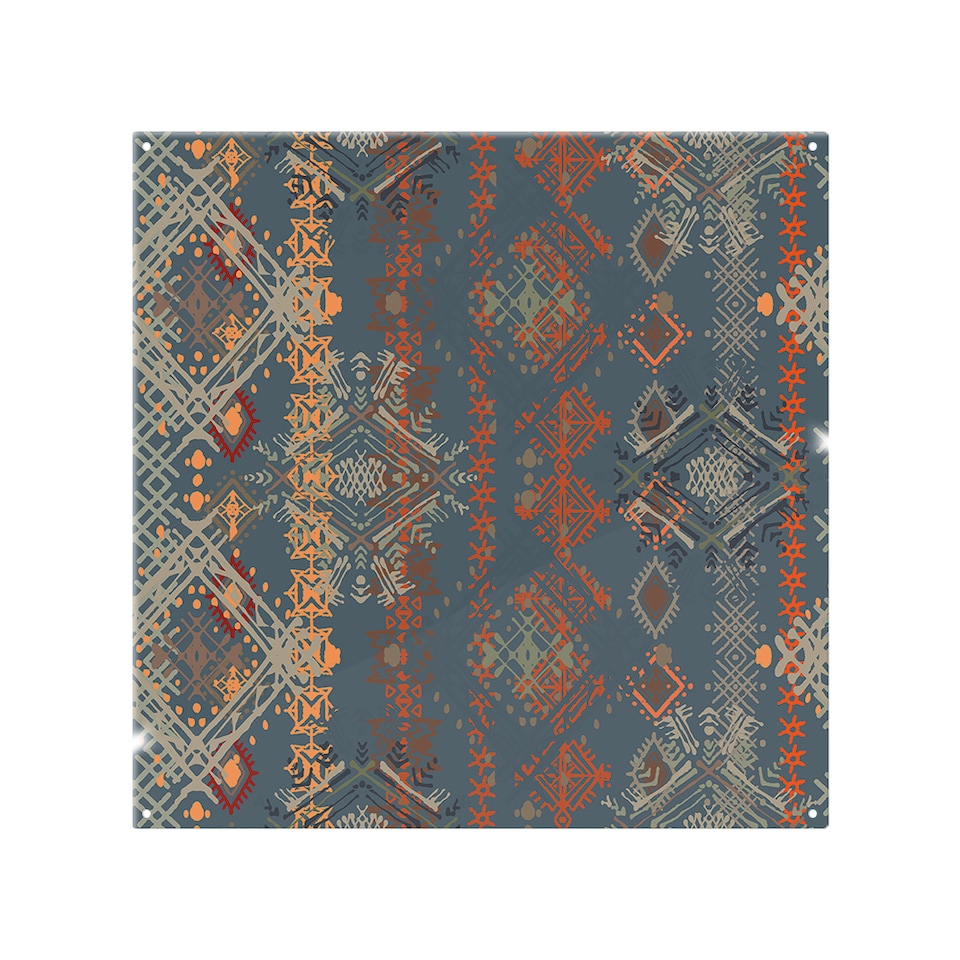 image 1 of Ethnic Boho Distressed Pattern Splash Back | White