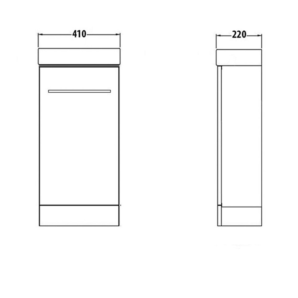 image 1 of Bathroom Floor Standing Cloakroom Vanity Unit with Basin 400mm Wide - Storm Grey Gloss - Brassware Not Included | Grey | Grey | 1