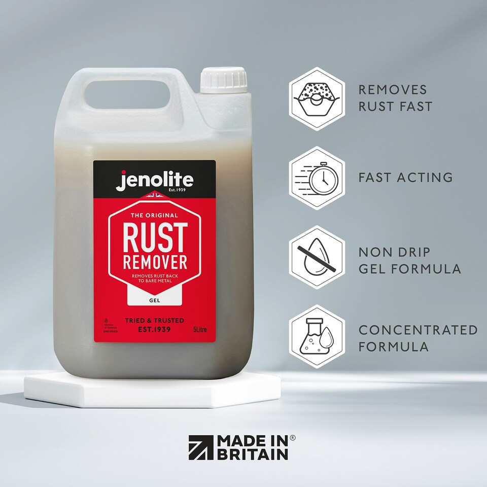 image 1 of Jenolite Back 2 Bare Metal Concentrated Rust Remover Gel - 5l