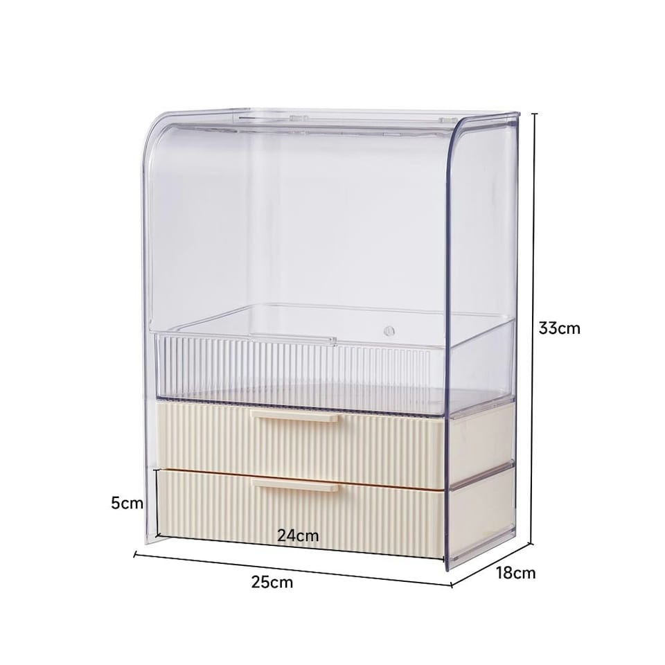 image 1 of Living and Home 3-Tier Transparent Cosmetics Storage Organizer