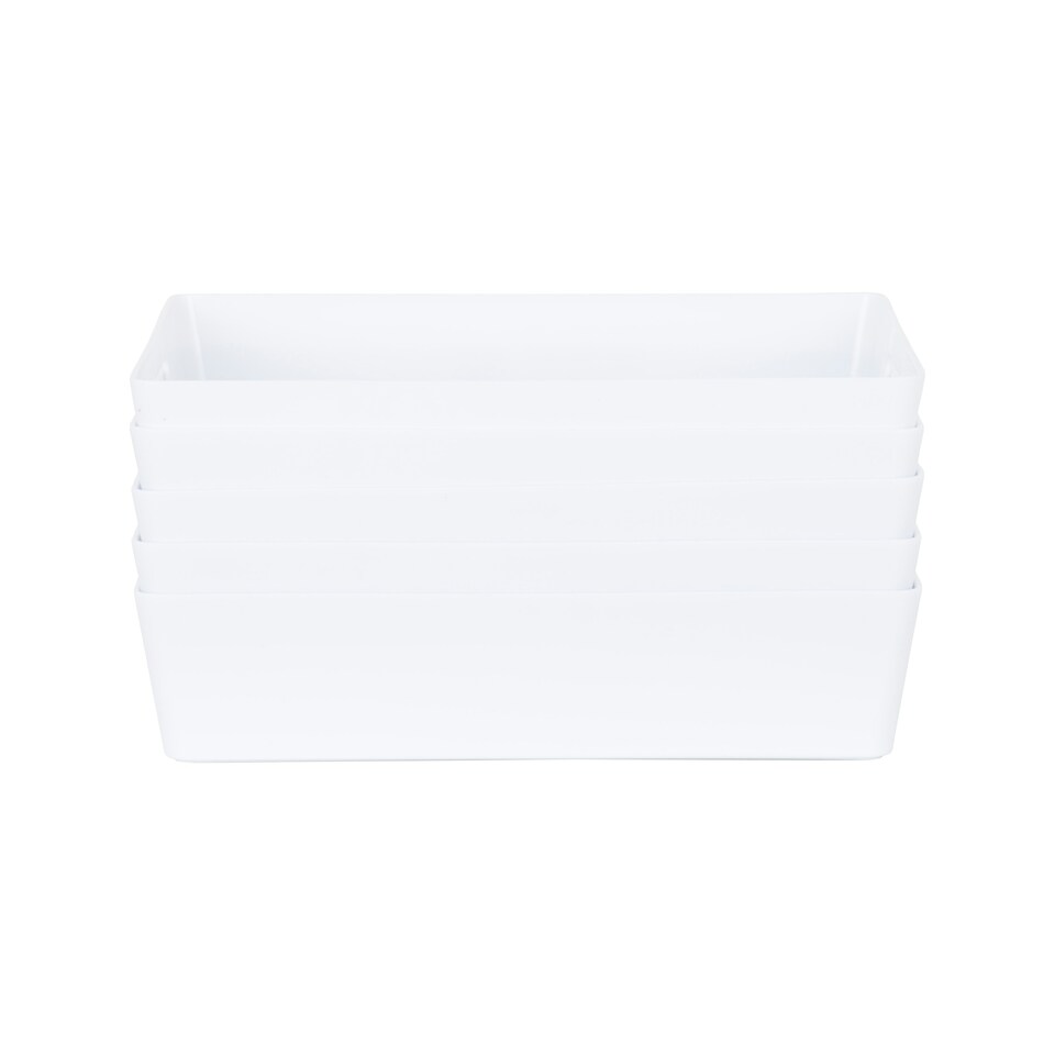 image 1 of Wham Studio 5 x 6L Rectangular Plastic Storage Baskets Ice White White