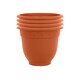 image 1 of Bell Pot 4x 36cm Round Plastic Garden Planter Orange