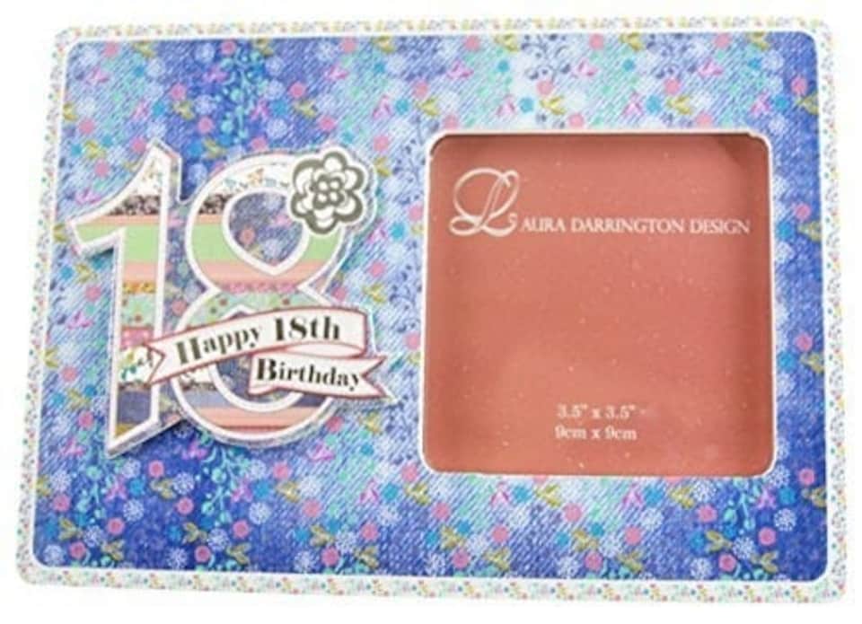 image 1 of Laura Darrington Patchwork Coll MDF Frm Happy 18th Birthday