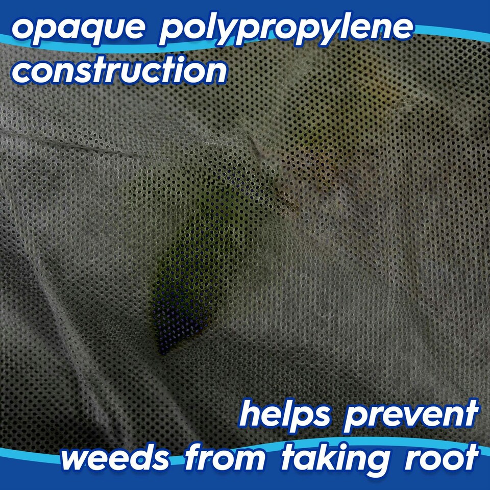 image 1 of Harbour Housewares Weed Control Membrane Set with Pegs & Plates - 1M x 10M (1 Roll) - Weed Fabric Garden Membrane Weed Membrane Flower Bed Membrane | White | 1m x 10m