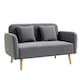 image 1 of HOMCOM 2-Seat Loveseat Sofa Chenille Fabric Upholstered Couch Wood Legs, Grey
