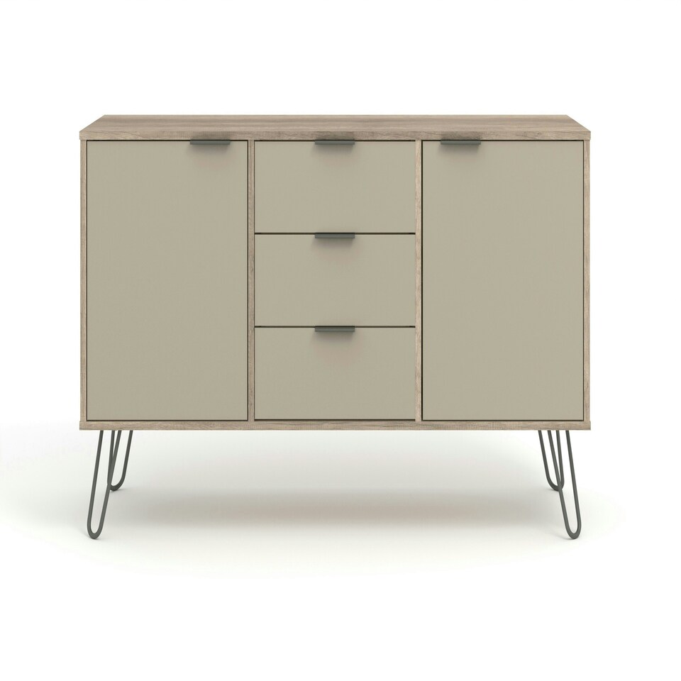 image 1 of Core Products Augusta Driftwood, Medium Sideboard With 2 Doors, 3 Drawers H73.6cm x W130.6cm x D43cm Cream