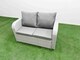 image 4 of Fimous PE Rattan Garden Furniture Set Adjustable Chair Sofa Double Love Seat 2 Seater Sofa Lounge Set Rectangular Coffee Table 3 Stools Light Grey