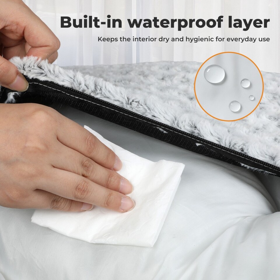 image 1 of Skylos Pet Dog Bed Grey Plush Cushion Mat Washable Soft Comfort Sleeping | Grey | Medium | M