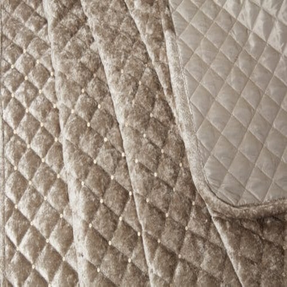 image 1 of Elysium Bedspread Mink Brown | Brown