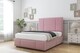 image 2 of Sloomy Lisbon Pink Plush Divan Bed With Mattress No Drawers With 54" Floor Standing Headboard & 12" Matching Footboard 4'6 Double | Pink | Pink | Double | 1