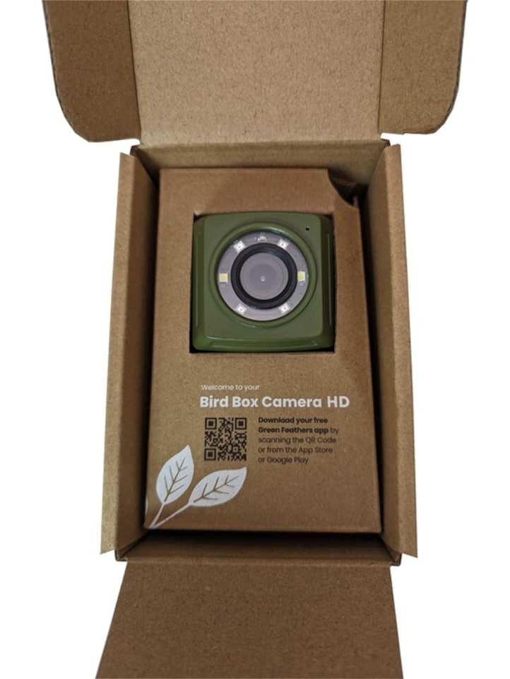 image 1 of Wired Network Bird Box with Wildlife HD Camera - L0.75 x W0.95 x H1.38 cm | Green | One Size