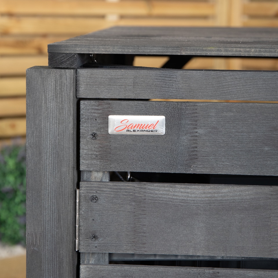 image 1 of 74cm x 1.16m Outdoor Wooden Garden Wheelie Bin Store Storage for 1 Bin in Anthracite