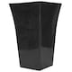 image 3 of 1 x Black Tall Large Plastic Contemporary Garden Patio Milano Planter With a Shiny Gloss Finish Black