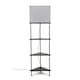 image 4 of ValueLights Taska Black Wooden 3 Tier Corner Floor Lamp with Grey Shade and Storage Shelves Black