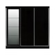 image 3 of Nevada 3 Door Sliding Wardrobe - L62 x W242.5 x H194 cm - Black Gloss Black